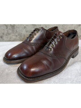 JOHNSTON & MURPHY ARISTOCRAFT WALNUT BROWN LEATHER SADDLE OXFORD USA MEN’S 9C